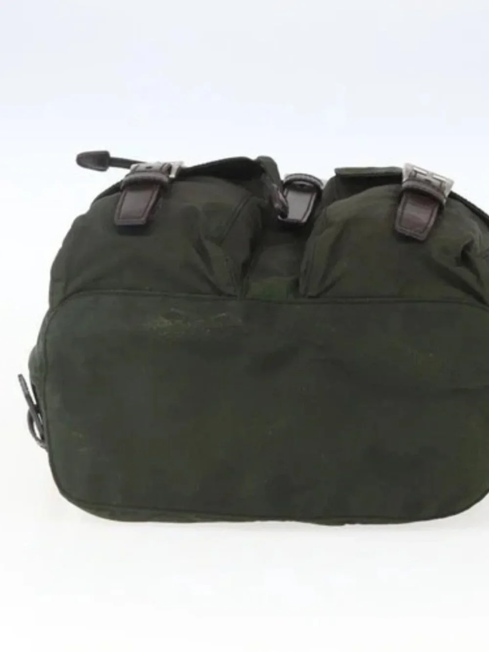 PRADA Backpack Nylon Khaki Silver Auth 164325 - Picture 9 of 16